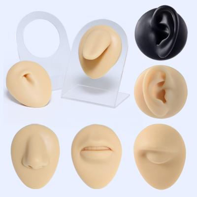 China Piercing Model Silicone Body Piercing Nose Ear Nose Display Silicone Piece Navel Punk Model Human Body Simulation Practice Puncture Tattoo Silicone for sale