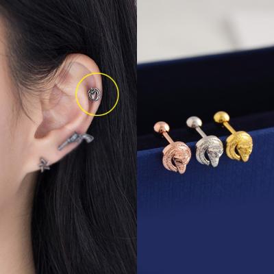 China Hot Selling Cartilage Ebay Snake Helix Earrings Amazon Wish High Quality Crown CZ Cartilage Earrings Jewelry Style Piercing for sale