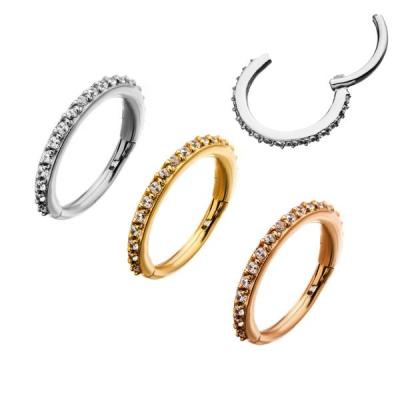 China Punk Newcomer Circle Ring Septum Clicker Surgical Steel Hinged Segment for sale