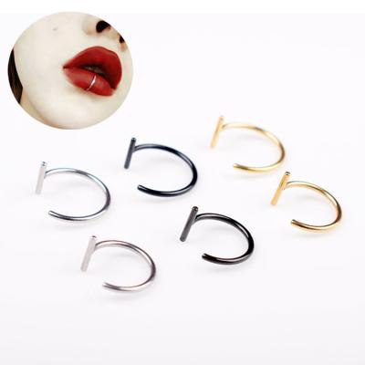 China Hiphop Shorts Delivery Time 316L Stainless Steel Clip On Non Piercing Nose Lip Ring for sale