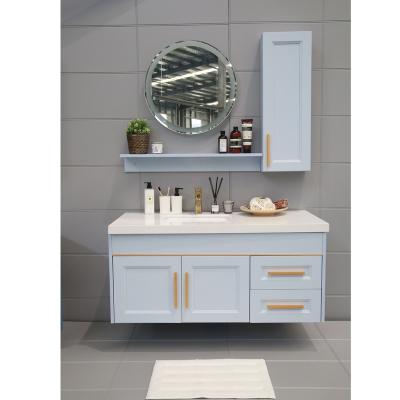 China Factory Direct Sale Modern High Quality Modern Bathroom Vanity Cabinet Toilet Furniture In Blue for sale