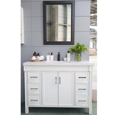 China Good Quality Modern Cheap Freestanding Bathroom Vanity Cabinet Furniture In White for sale