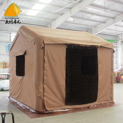 China 3*3m camouflage/field game and Custom design increasing outdoor space convenient waterproof big air moving inflatable camping tent for sale