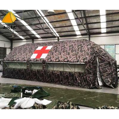 China Diamond Ground Nail Relief Hexagonal Tent Camouflage Army Used Tent Cotton Canvas Wall Bell Disaster Relief Military Waterproof Made Tent for sale