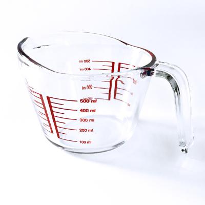 China Viable High Quality Clear Tempered Glass 0.5L Measuring Cup for sale