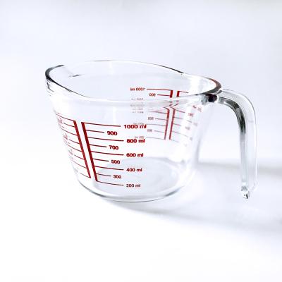 China Viable High Quality Clear Tempered Glass 1L Measuring Cup for sale