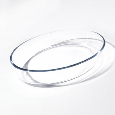 China Sustainable 2L Clear Borosilicate Tempered Glass Oval Heat Resistant Bakeware Molds for sale