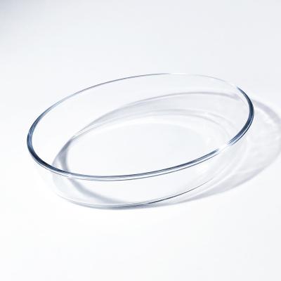 China Sustainable 1.5L Clear Borosilicate Oval Heat Resistant Tempered Glass Bakeware Pan Baking Dish for sale