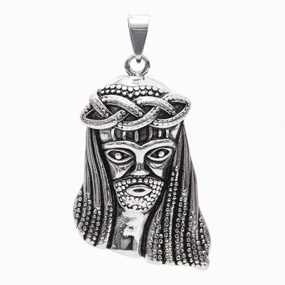 China Fashionable personalized Christian Jesus head European and American fashion hip-hop personality trend necklace pendant for sale