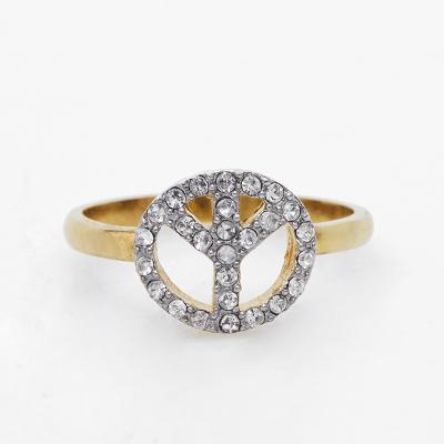 China Wholesale special CLASSIC sign CLASSIC single ring peace diamond fashion jewelry temperament female celebrity gift net gold plated for sale