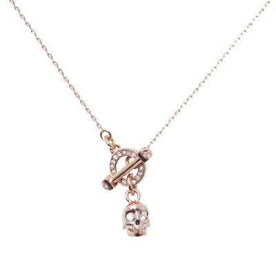 China FASHIONABLE Wholesale Fashion Skull Design Niche European and American Personality Hippie Female Chain Necklace for sale