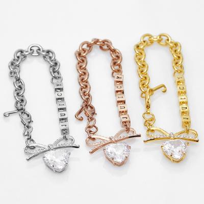 China FASHIONABLE Wholesale Hot Niche Style Rubik's Love Arc Gold Plated Bracelet Jewelry For Girlfriend Gift for sale