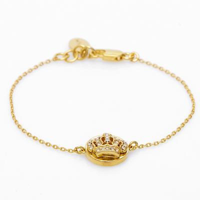 China High Quality Vintage Gold Plated Jewelry Specials Wholesale Custom Korean Style Round End Brand Crown Bracelet For Girls Gifts for sale