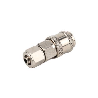 China Building Material Shops PS Pneumatic Hose Metal Quick Release Coupler Quick Release Push On Euro Type Self Lock Fitting Coupling Female Nickel Plated for sale