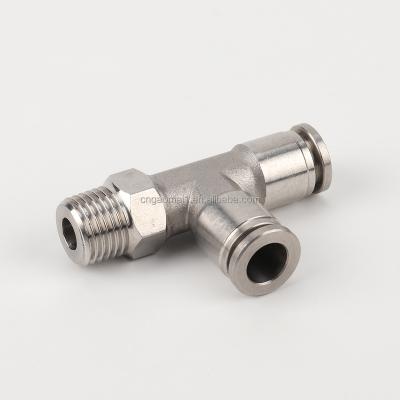 China Other Union Tee Connector Equal Push To Connect , Point SAE / One Touch Fitting Brass Fittings For Nylon Tube for sale