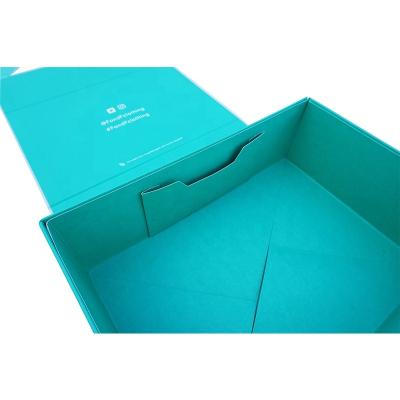 China Recycled Materials Customized Logo Cardboard Folding Luxury Gift Box With Ribbon for sale