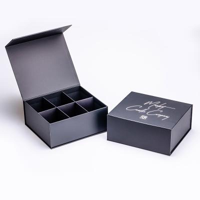 China Handmade Unique High End Gift Customized Cardboard Paper Square Packaging Matte Black Wholesale Luxury Custom Rigid Candle Box for sale