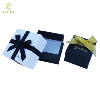 China Beautiful Recycled Materials Fashion Simplicity Sky And Earth Cover Folding Box Flip With Ribbon for sale