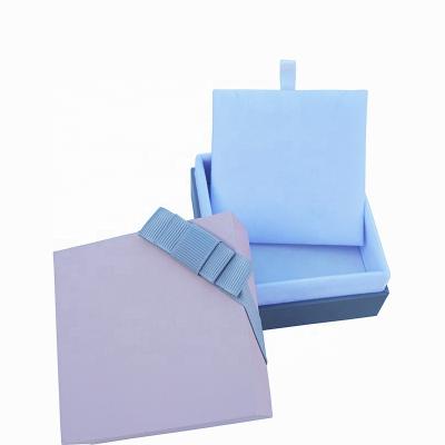 China Various Materials Sizes Recycled Sky And Earth Cover Jewelry Box Set Gift Boxes With Bow Ribbon for sale