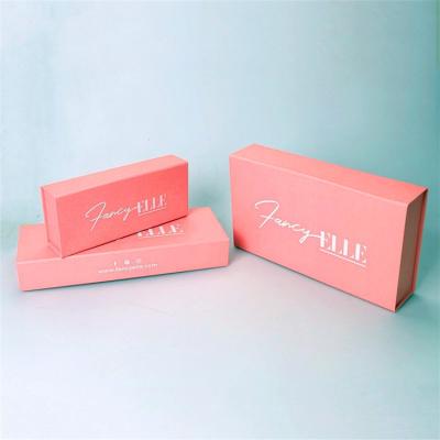 China Custom Wholesale Fashion Cute Pink Boxes Recyclable Paper Foldable Hard Shell Gift Box for sale