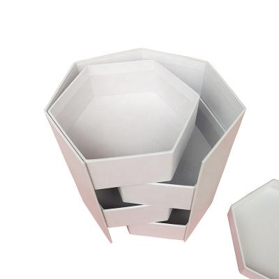 China Handmade Hot Sale Luxury Custom Design High Quality Hexagon Paper Mooncake Packaging Box With Lid for sale