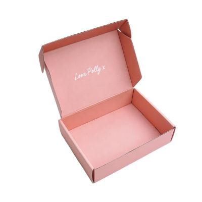 China Recycled Materials Wholesale Price Cheap Pink Degradable Clamshell Cosmetics Packing Box for sale