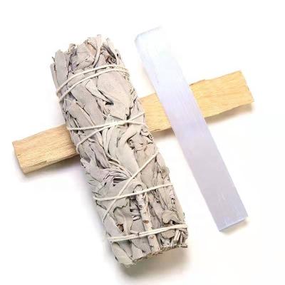 China Holy Wood Selenite of Sage Smudge Sticks Palo Santo from Crystal Peru Wholesale Europe Healing for Meditation Set for sale