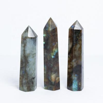 China Spiritual Feng Shui Magic Wands Tower For Meditation Labradorite Quartz Points Crystal Healing Stones Europe for sale