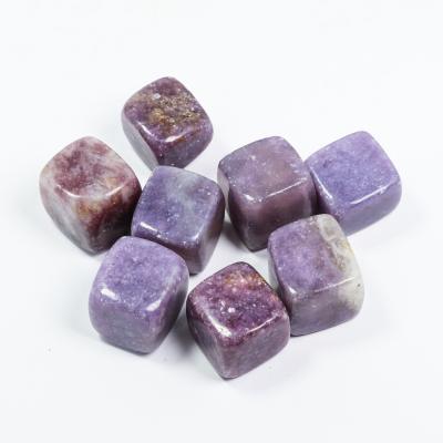 China Bulk Sale Crystal Healing Stones Lepidolite Purple Natural Mica Cube Tumbled Stone from Europe for sale