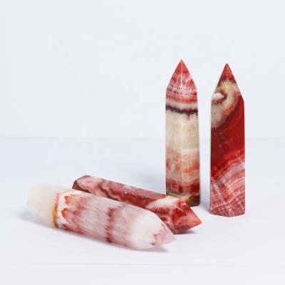 China Europe Crystals Healing Stones Semi Precious Stones Rhodochrosite Points Wands Tower For Home Decoration for sale