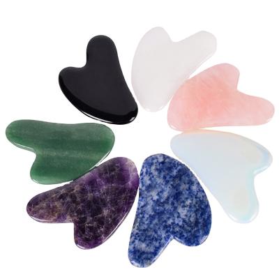 China Skin Tightening Wholesale High Quality Natural Jade Gemstone Guasha Board For Facial Skin Care Edge Gua Sha Massage Smooth Scraping Tool for sale