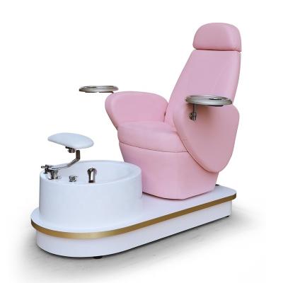 China Modern Luxury Best Price Modern Luxury Nail Salon Furniture Pipeless Swirl Swirl Pink Foot Spa Manicure Pedicure Chair for sale