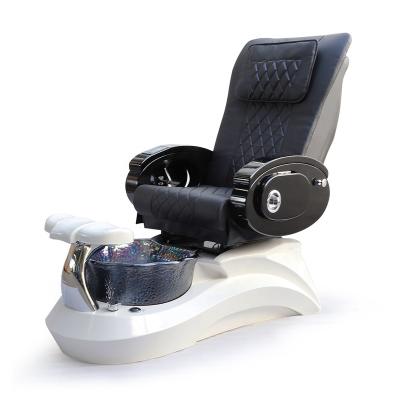 China 2021 New Beauty Nail Salon Furniture Pipeless Whirlpool Modern Black Luxury Foot Spa Human Touch Massage Manicure Pedicure Chair for sale