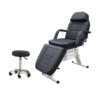 China Handsome Appearance Maker PU PVC Multifunction Cosmetic Facial Table Tattoo Chair Leather Cheap Professional Leather Spa Salon With Drawers for sale