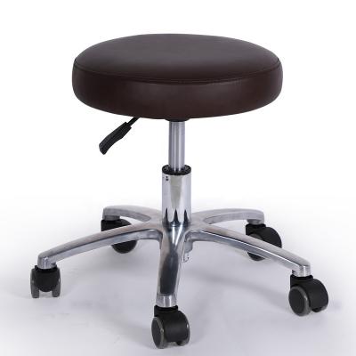 China Durable Material Salon Furniture PU Leather Height Swivel Work Pedicure Stool Round Rolling Leather Stool Beauty Spa Salon Furniture Adjustable Chair With Wheels for sale