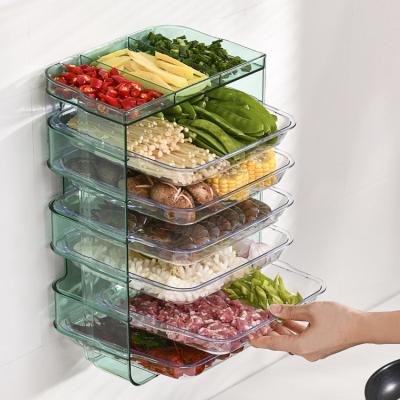 China Multi-Layer Wall Mounted Kitchen Storage Rack PET Dinner Dish No Hole Topping Racks Tray Kitchen Storage Rack for sale