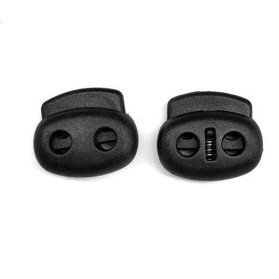 China Plastic Buckle Non-slip Black Plastic Shoes Buckles Lace Decorations Sports Rope Sling Outdoor Running Locks Stopper for sale