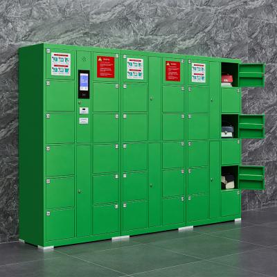 China Cold Rolled Steel Smart Public Lockers Parcel Smart Locker with Barcode System and Credit Card Payment for sale