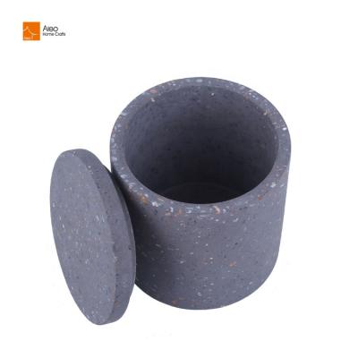 China Simple Original Modern Colorful Home Decoration Terrazzo Candle Holder Stone Candle Pot Planter Pot/Pen Holder for sale