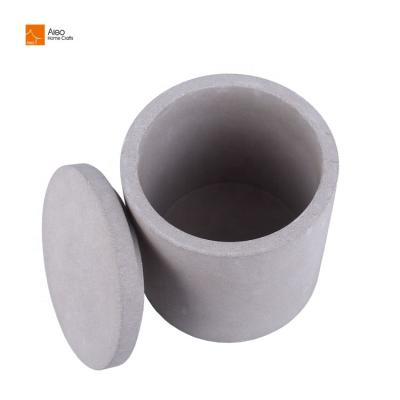 China Home Decoration Natural Marble Stone Candle Jar Soy Wax Holder Cement Concrete Candle Holder With Lid for sale