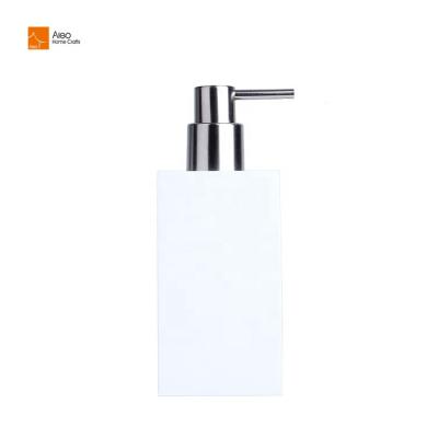 China Foam Foaming Soap Dispenser Resin Polyresin Bathroom 350ml Wash Soap Hand Pump Dispenser Square Bottle With Pump for sale