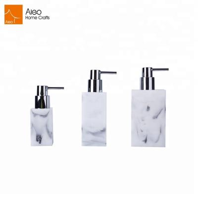 China Luxury Shampoo Dispenser Marble Finish Dispenser Sets Foam Soap Dispenser Polystone Black/White For Hand Wash Shampoo Bottle With Pump for sale