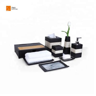 China Factory Supply Sustainable Polyresin Hotel Bathroom Accessory Set for sale