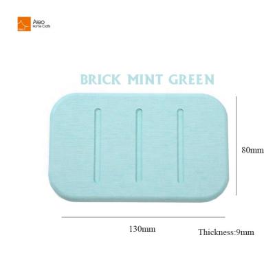 China Eco-Friendly Diatomite Soap Dish Mat Travel Diatomaceous Earth Color Soap Dish Bar Protection Modern Natural Holder Square for Bathroom for sale