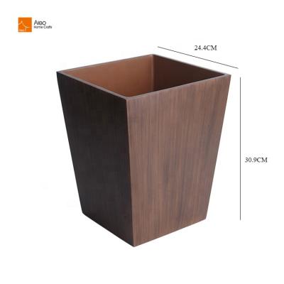 China Eco Durable Durable Hotel Room Garbage Bin Kitchen Garbage Bin Bathroom And Office Household Trash Can With Wood Grain for sale