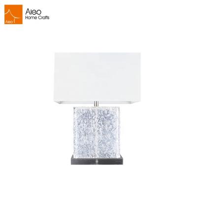 China Best Luxury Decorative Metal Base White Usb Resin Table Lamp/Hotel Lamp/Hospitality Lamp for sale