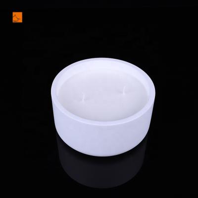 China art & Collectable / Home Decorative ALEO Customized Luxury Home Fragrance 8oz 10oz Matte White Concrete Candle Jar Vessel With Bowl for sale