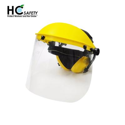 China High Shock Resistant for Dust Proof and Water Liquid Splash HC800B Ho Cheng Safety PPE Face Ear Hearing Protection Clear PC Protective Mask UV Earmuffs for Grinding for sale