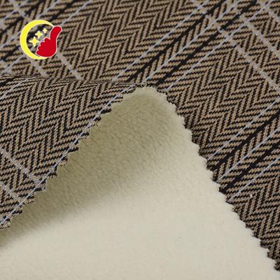 China Anti-static wholesale fleece fancy tweed dress bonded antipilling wool fabric for sale