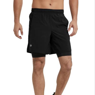 China Anti-Wrinkle 2 Men In 1 Running Shorts Quick Drying Lightweight Active Training Exercise Jogging Cycling Shorts for sale